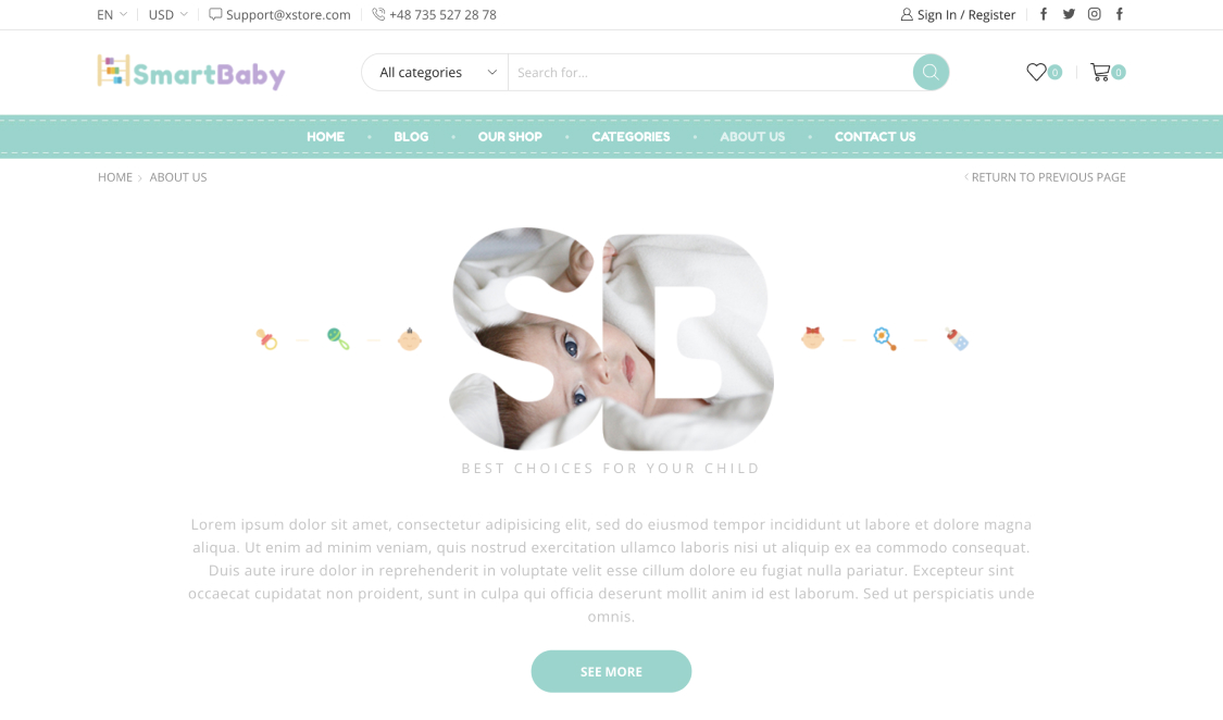 Baby Shop – WordPress WooCommerce Theme 05