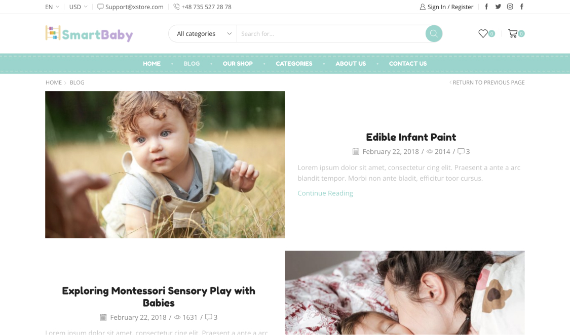 Baby Shop – WordPress WooCommerce Theme 06