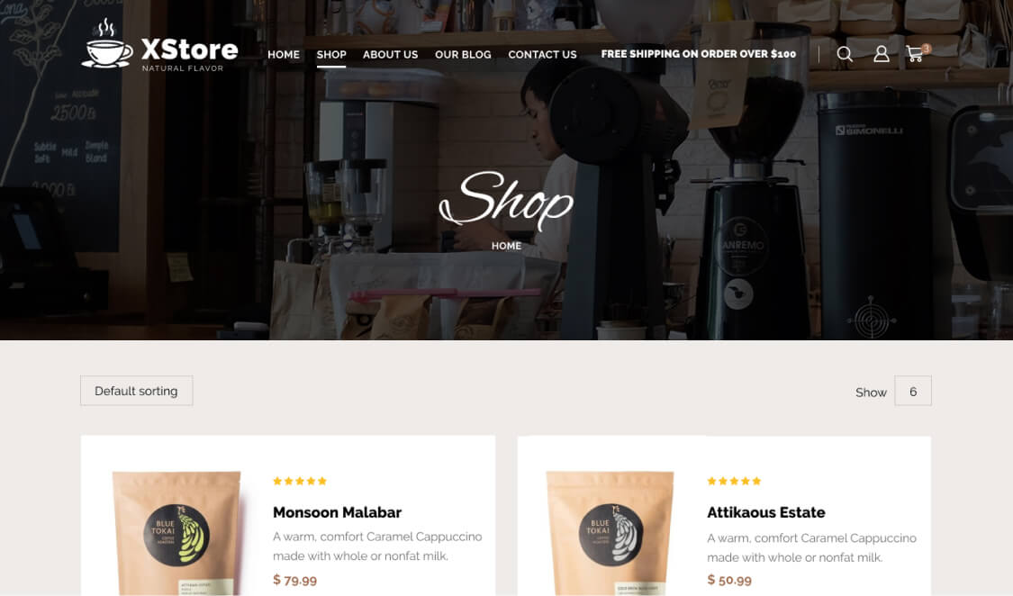 Coffee Store – WordPress WooCommerce Theme 02