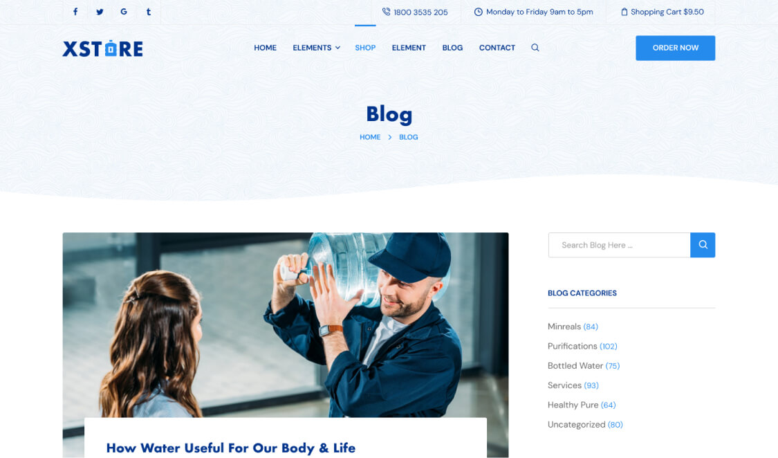 Water Delivery – WordPress WooCommerce Theme 05